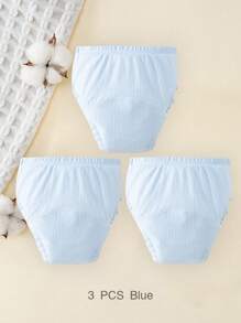 3条装新生儿如厕训练裤，可水洗薄款婴儿学习裤，男女通用布尿布，可重复使用尿布内裤，适合如厕训练、户外活动等，婴儿必备清单