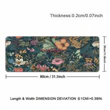Boho Flowers Large Gaming Mouse Pads Black Office Desk Mat With Non-Slip Rubber Base, Stitched Edge Mousepad For Work, Game, Home Christmas Thanksgiving Gift - Color - View 14