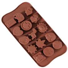 Bộ 12 khuôn sô cô la DIY làm bánh quế, bánh pudding, dụng cụ nướng, trang trí bánh, dụng cụ nhà bếp - Nhiều màu - Xem 10