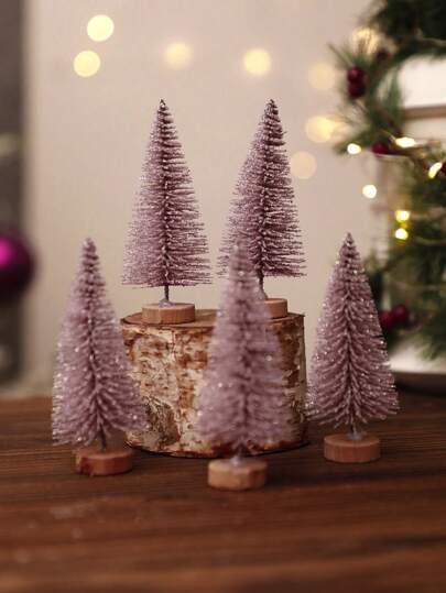 1PC/2pcs/4pcs/6pcs Christmas Mini Snowflake Christmas Tree Landscape Decoration Crafts Decoration,Holiday Party Christmas Home Decoration Window Counter Desktop Scene Decorations, Gifts For Children At Christmas