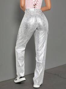 Apperloth A Women's Fashionable Sexy PU Leather Pants Punk Music Festival