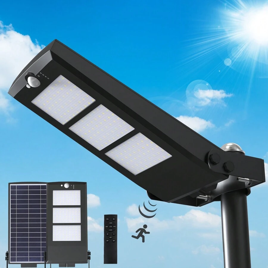 Upgraded Solar Street Lights Outdoor Waterproof Dusk To Dawn 5 Modes