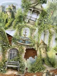 15pcs/Pack Vintage Large Size Sticker Pack, Manor Fence Series, Vines & Wild Flowers, Suitable For Diary, Scrapbooking, Decoration, Landscaping