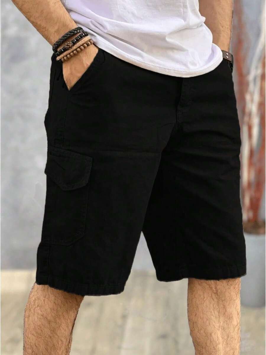 Men's Cargo Bermuda Shorts Premium Twill Shorts Men's Streetwear Preppy Premium Colorful - màu đen - Xem 1