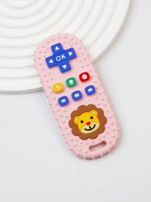 1 Stück Silikon TV-Fernbedienung Kautschukspielzeug, weicher Zahnungshilfe mit Klickknöpfen, bequemer Zahnfleischmassager, geeignet für Babys von 3-6 Monaten