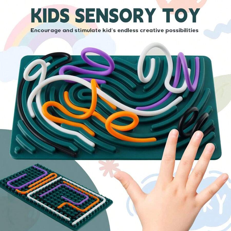 Tablero de actividad sensorial Puzzle infantil Tablero de actividad sensorial de silicona Juguete antiestrés (Algunos accesorios vienen en colores y estilos aleatorios)