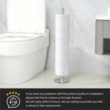 4卷不锈钢独立式卫生纸架，银色浴室配件浴室装饰秋季装饰 - 銀色 - 查看 2