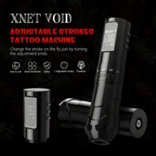 Máquina de tatuaje inalámbrica profesional XNET Void con 7 trazos ajustables de 2.4-4.2mm, con un Body adicional de agarre para artistas del tatuaje - Negro - Ver 4