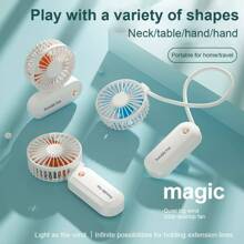 NetHong Portable Rechargeable Handheld Fan - Small Quiet Personal Cooler Powered Desk - Orange - View 3