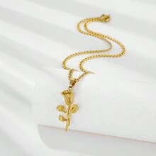 ZG YING ZHOU ZGYZ 女士优雅法式玫瑰、指南针、十字架和耶稣吊坠项链，18K镀金链，适合日常、度假、派对、婚礼、订婚、情人节、周年纪念日等场合佩戴 - 彩色 - 查看 17