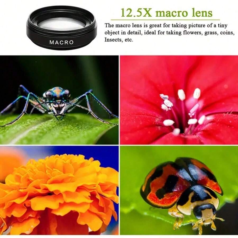 Phone Lens Kit Compatible With Iphone And Android, 2 In 1 ClipOn Lens