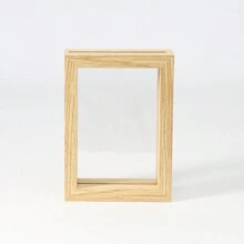 1pc Wood Double-Sided Transparent Photo Frame Stand, Light Wood Color And Dark Wood Color, Thick High-Definition Acrylic Transparent Panel, Suitable For Storing Photos, Plant Specimens, New Desktop Decor Photo Frame Gifts Birthday Graduation - Light Wood Color - View 10