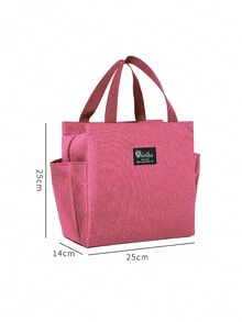 Customized Insulated Lunch Bag With Built-In Waterproof Refrigerated Ice Pack And Large Capacity Commuting Storage Bag, Personalized Customized Patterned Gift Bag, Lightweight, Waterproof, Business, Printed Ice Pack, Oversized Lunch Box Bag, Suitable For Students, Beginners, And White-Collar Office Workers. Suitable For Offices - Pink - View 5