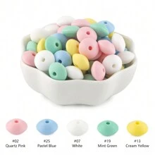 100Pcs/Lote Contas de Lentilha de Silicone 12mm Contas Espaçadoras Soltas Para DIY Caneta Pulseira Jóias Chaveiro Fazendo Decoração Acessório Etc
