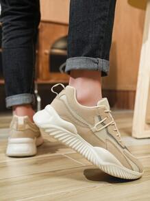 Outdoor Men Casual Sneakers Fashion Breathable Non-Slip Comfortable Sport Shoes, Daily Wear - Beige - View 5