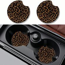 2/4 miếng lót cốc xe hơi thấm hút họa tiết da báo thời trang & bền, nhanh khô, chống trượt - Nhiều màu - Xem 13