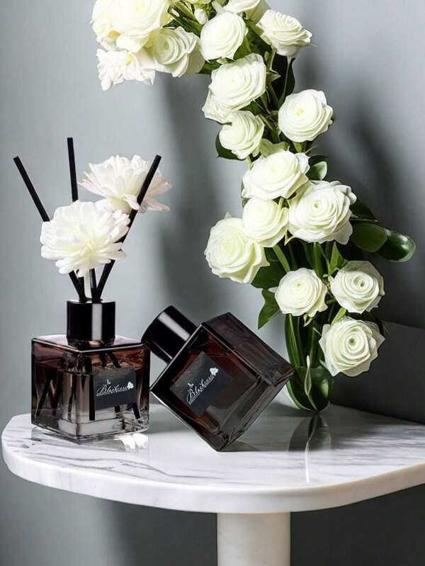 1 Bottle Of 50ml Floral Fragrance Clear Square Home Aromatherapy, Office, Hotel Exclusive Aromatherapy
