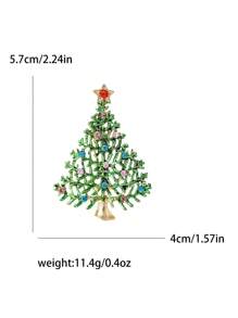 女士精美圣诞树胸针 中性植物别针 多色可选 休闲派对配饰 礼物 - 聖誕樹 - 查看 21