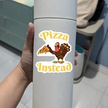 1 件有趣的火鸡爱披萨贴纸，幽默滑稽耐用且耐候的贴纸，适用于保险杠、Kindle、杯子、图书馆包，有趣的披萨语录是礼物的理想选择 - 彩色 - 查看 6