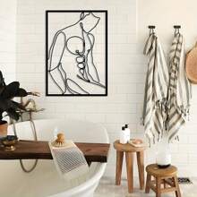 1pc Men's Minimalist Abstract Metal Wall Art – Modern Home Decor For Bedroom, Living Room, Or Bathroom,Home Decor ,Room Decor,Wall Decor Gifts Birthday Graduation - Black - View 5