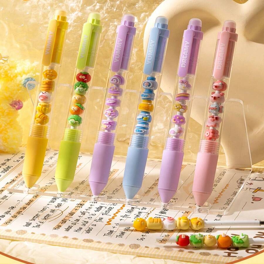 Bộ 2 bút bi có thể xóa được vui nhộn, đầu bút 0,5mm, đồ dùng văn phòng phẩm tự làm cho học sinh - Nhiều màu - Xem 1