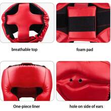 1 Stück Erwachsenen Boxkopfschutz, PU Karate Muay Thai Free Fight MMA Sanda Training Boxschutz Helm
