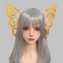 2pcs Gothic Witch Big Bow Hairpin, Halloween Demon 3D Bat Wing Hairclip Lolita Hair Accessories