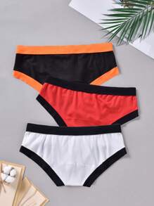 3 Pcs Men's Multicolor Comfort Triangle Pants, Fashionable And Simple Men's Briefs