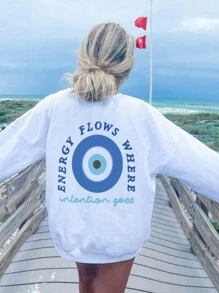 1 Stück Mädchen Lässig bedruckter Rundhals Sweatshirt, Langarm warmer Top für Schuluniform, Herbst/Winter - Rundhals Sweatshirt für Kinder mit großen Träumen vorbereitet - Weiss - Übersicht 4