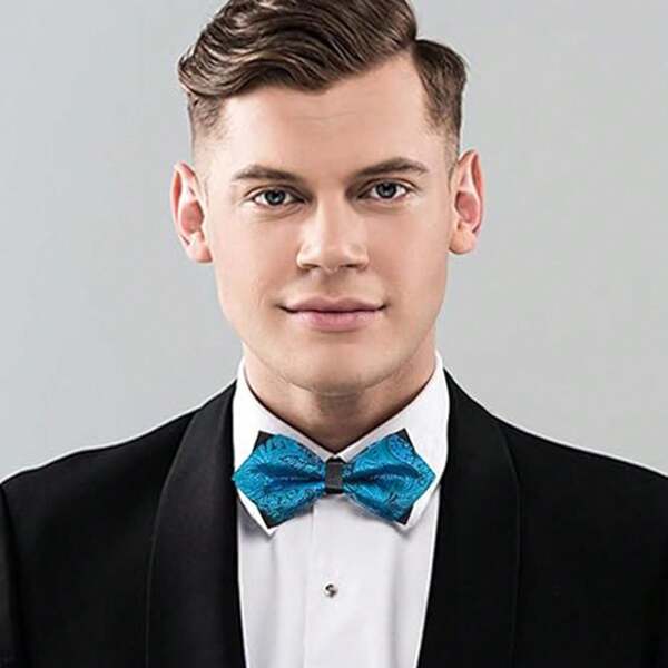 Double Bow Tie Men's Solid Color Formal Wedding High-End Tie Pre Tied Bow Tie