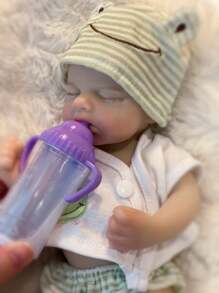 1 件重生娃娃 33 厘米/13 英寸张嘴硅胶 Loulou 全身柔软硅胶彩绘新生婴儿娃娃（两套服装） - Reborn Doll - 查看 6