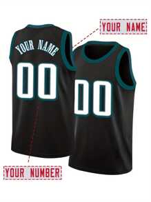 Camiseta de baloncesto personalizada con nombre y número, estilo de novio, bordada, con cuello redondo, sin mangas, para hombre, negra, para fiestas, juegos, entrenamiento, competición y deportes, personalizable, tallas S-2XL