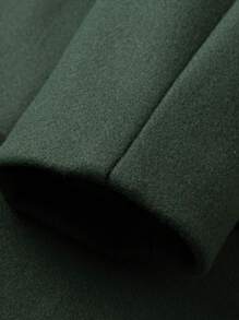 Men's Turndown Collar Mid-Length Coat, Double-Breasted Trench Coat