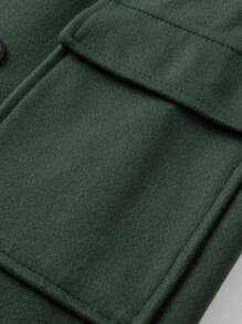 Men's Turndown Collar Mid-Length Coat, Double-Breasted Trench Coat