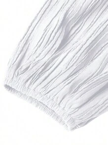 ZANZEA Women Round Neck Long Sleeve Ruffle Hem Belted Kaftan Party Casual Loose Long Dress - trắng - Xem 5