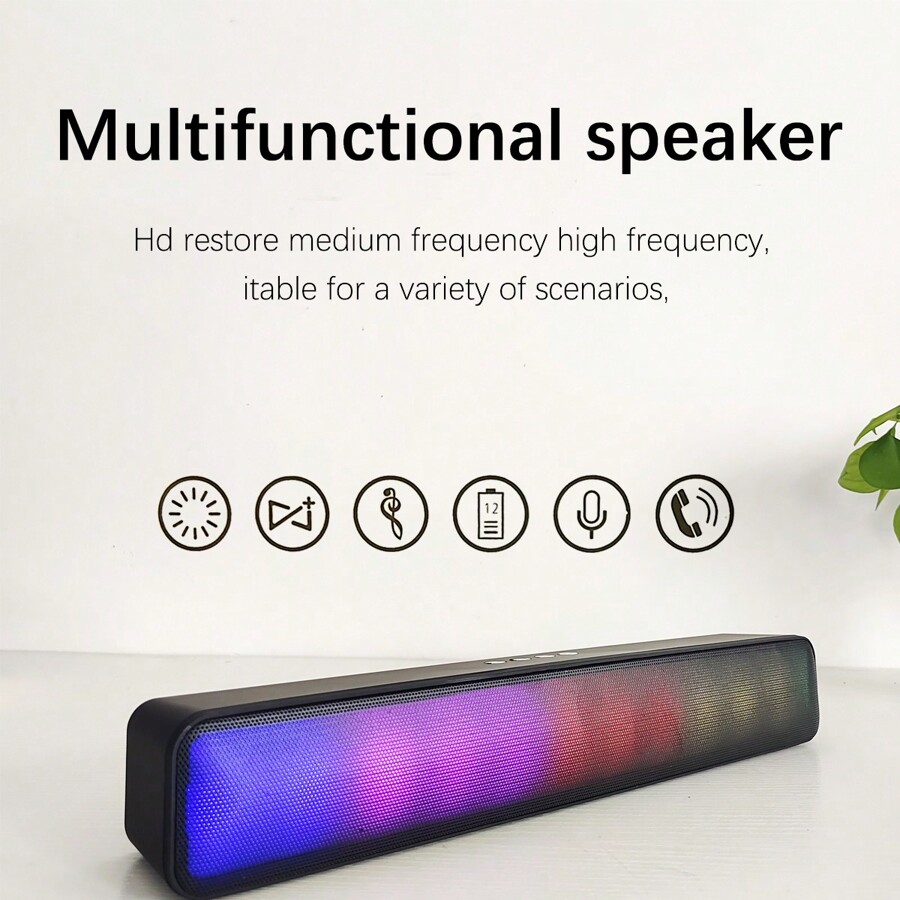 Bar Shaped Speaker, Portable Mini Speaker, Computer, PC Stereo Speaker