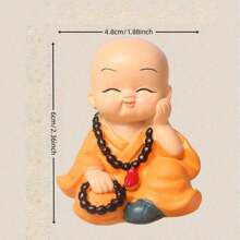 5pcs Cartoon Mini Buddha Bead New Four Unwise Monk Figurines Decor, Silicone Non-Slip Pads, Resin Statuettes, Cute Car Interior Decorations, For Bookshelf, Living Room, Office, Cabinet, Desk, Foyer, Room, Home Decor Best Gifts Birthday Graduation