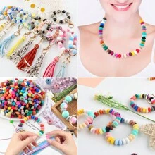 100Pcs/Lote Contas de Lentilha de Silicone 12mm Contas Espaçadoras Soltas Para DIY Caneta Pulseira Jóias Chaveiro Fazendo Decoração Acessório Etc