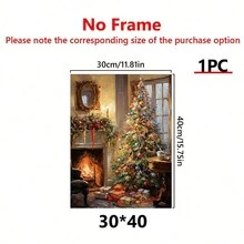 1 幅圣诞节帆布印刷海报、圣诞树帆布墙壁艺术画、艺术品墙壁画，适用于客厅、卧室、浴室、办公室、走廊、厨房墙壁装饰 ﻿ - 彩色 - 查看 11