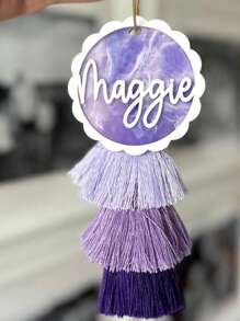 定制姓名亚克力包牌，带流苏装饰，适用于背包、午餐盒、个性化钥匙扣、尿布包，秋冬季时尚配饰，便携、多功能、百搭、大容量、实用、实用、多用途，风格简约、度假风、休闲、学院风、商务休闲、通勤，个性化定制，女士专属礼物，斜挎包/单肩包，旅行包，单肩手提包，送给女友、家人、朋友、女性、职场新人、白领的理想礼物，学习用品，返校季，学校礼物，办公用品，学校用品，教室用品，教师礼物，大学用品，同事礼物，宿舍用品，送给老师，男女生，青少年，初中生，高中生学生、大学生、大一新生、大二学生、低年级学生、新年魅力