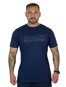 100% Cotton Printed T-Shirt Short Sleeve Premium 805 - 藍色 - 查看 1