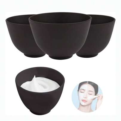 Large Silicone Bowls Black Silicone Face Mask Mixing Bowl Set,Facial Bowls Silicone Bowls For Facial Mask, Diy Mud Mask Esthetician Supplies 2 Size