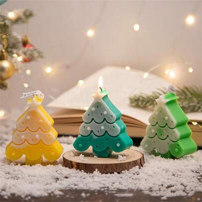 1pc Christmas Tree Gift Scented Candle Decor, Atmosphere Lighting, Fashion Photography Prop, Gift Item Home Decor Christmas Decorations Room Decor, Christmas Gifts