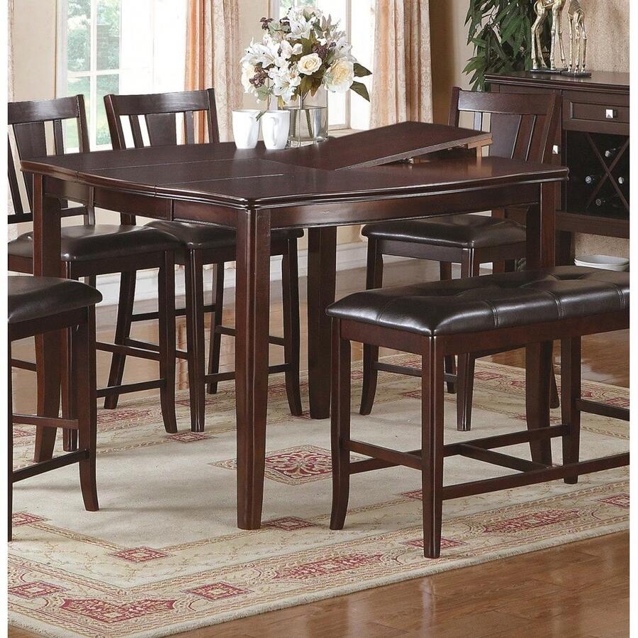 Counter Height Dining Table Top Birch Veneer MDF Rubber Wood Dining