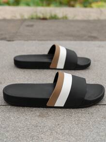 2025 New Thick Sole Striped Slippers, Unisex Indoor Outdoor Bathroom Non-Slip Beach Slides, Couple Styles