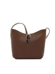 1pc Canvas Bag Wallet Shoulder Strap Connection Leather Buckle, Solid Color Leather Buckle, Vintage Bag Metal Buckle, Used To Seal Shoulder Bag And Clothing Fasteners, Sewn Diy Craft Accessories, Used For Diy Handbags, Leather Craft Bag Wallets - Multicolor - View 3