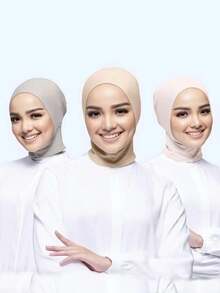 1 chiếc khăn trùm đầu Hijab buộc cổ phía trước dành cho nữ, khăn trùm đầu Hồi giáo màu trơn thời trang, mềm mại và co giãn để mặc hàng ngày và hoạt động ngoài trời - Mũ trùm đầu có cổ - Xem 10
