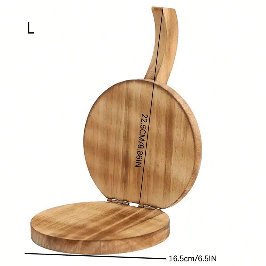 1pc Wooden Dough Press Tool With Handle, NonStick Burger Patty Maker