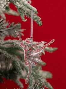 1 đồ trang trí thiên thần Giáng sinh bằng Acrylic - Mặt dây chuyền thiên thần treo trong suốt dùng để trang trí Giáng sinh/Năm mới, trang trí cây thông lễ hội, không cần nguồn điện, trang trí lễ hội, trang trí phòng, trang trí nhà cửa - Nhiều màu - Xem 3