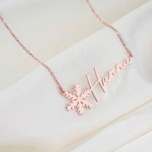 Snowflake Name Necklace, Custom Name Necklace, Mom Christmas Gift, Necklace For Woman, Nameplate Necklace, Name Jewelry, Christmas Gift